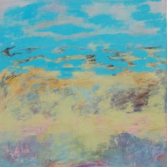 Blue Clouds, 48” x 48” Acrylic on canvas