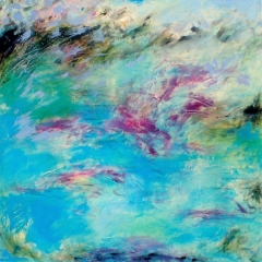 Shoreline, 50” x 50” Acrylic on canvas