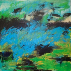 Backyard Flight, 30” x 30” Acrylic on canvas – SOLD