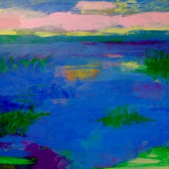 Pink Clouds,  30” x 30” Acrylic on canvas