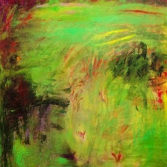 Meadow With Green, 40” x 30” Acrylic on canvas