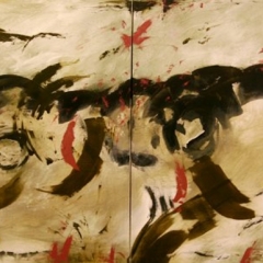 Untitled Diptych, 48” x 72” Acrylic on canvas