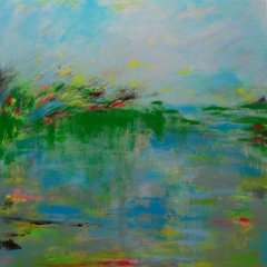 Water and Sky, 50” x 50” Acrylic on canvas